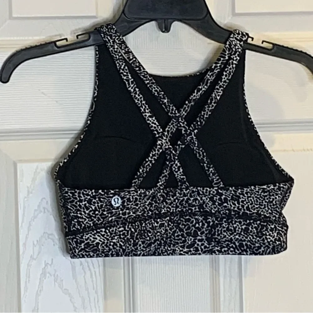 Lululemon Energy Bra *High Neck Polar Shift Alpine White Black Size 6